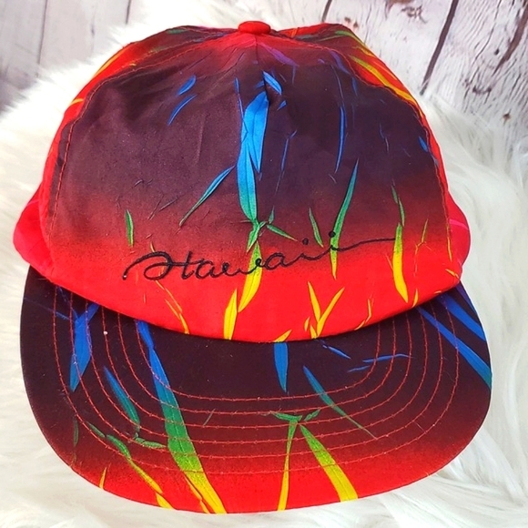 Vintage 80s Hawaii Volcano Lava Tropical Adjustable Snapback Hat Cap Unisex - Picture 4 of 15